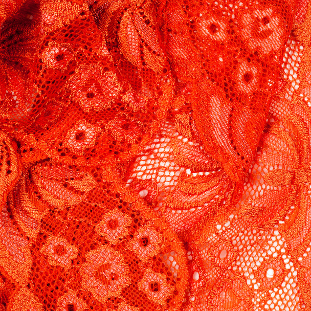 Textura krajky tkanina, červená - Fotografie, Obrázek