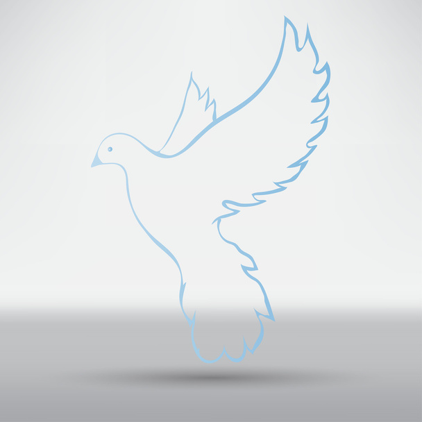 Dove of peace, bird symbol - Vektör, Görsel