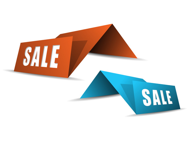 サフラン & スカイブルー色 vect ベスト販売のための販売のタグのセット - ベクター画像