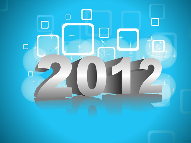 2012 tekst met 3D-effect wenskaart voor gelukkig nieuw jaar - Vector, afbeelding