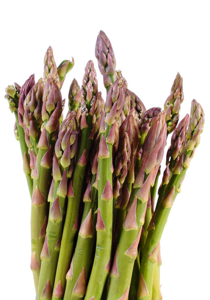 Green asparagus on white background, healthy eating - Foto, Bild