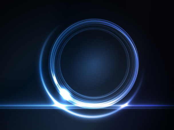Blue glowing round frame for your text - Vector, Image