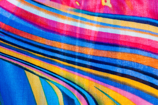Fabric silk texture brown, blue, white, yellow.  Photography Studio - Photo, Image