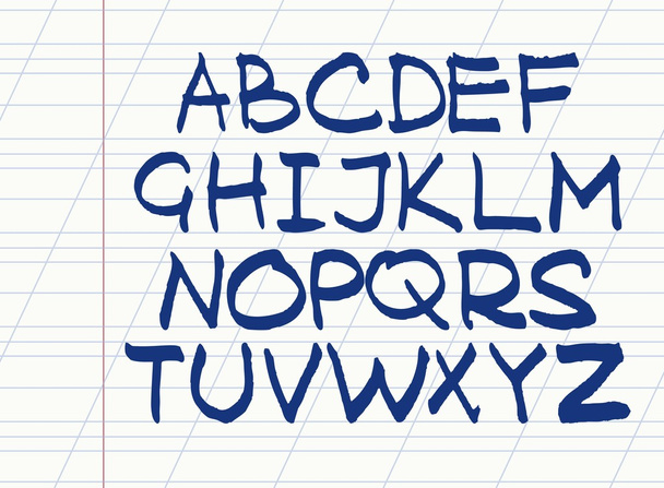 handwritten English alphabet. Vector illustration .  - Vektör, Görsel