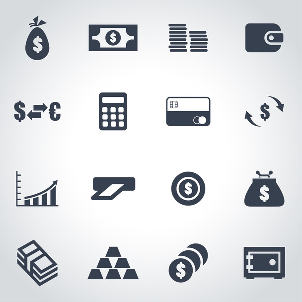 Vector black money icon set - ベクター画像