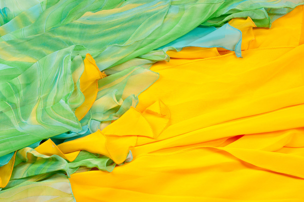 Tessuto di seta texture, sfondo. colore verde e giallo
 - Foto, immagini