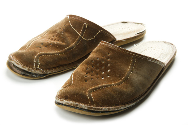 Worn out men slippers - Photo, Image