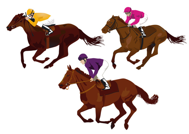 Jockeys nas corridas
 - Vetor, Imagem