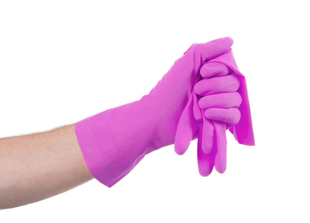 Ruku v gumové rukavici, připraven k vyčištění - Fotografie, Obrázek