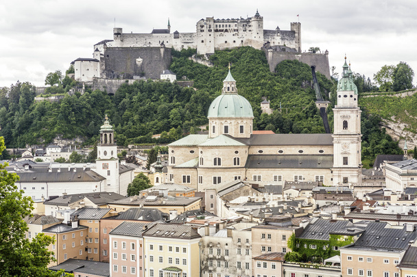Salzburg cityscape with cathedral and fortress, Austria, Europe - Фото, зображення