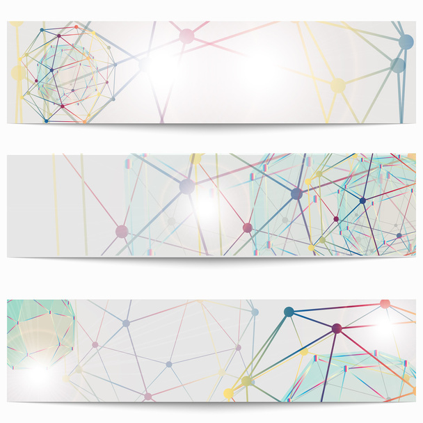 Set of templates business scientific banners. Modern stylish graphics.  - Vektör, Görsel