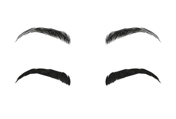 Vector eyebrows, realistic and cartoon style - Vektör, Görsel
