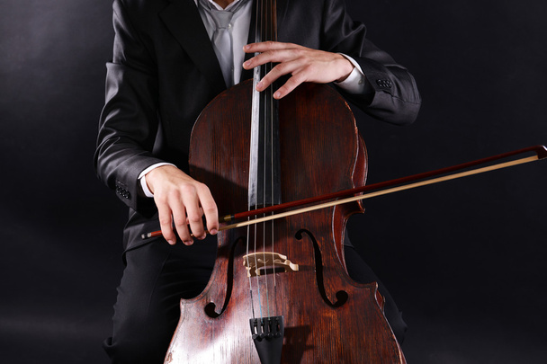 Man playing cello - Fotoğraf, Görsel