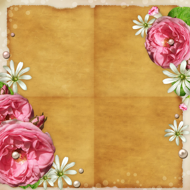 Vintage background with roses - Photo, Image