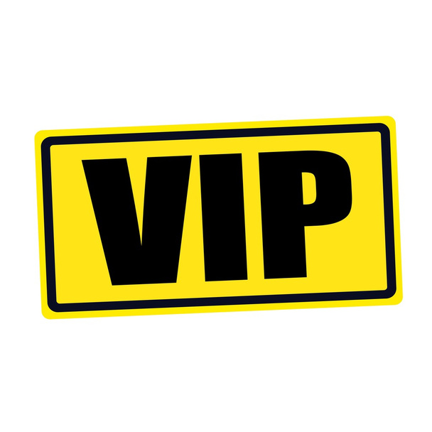 VIP black stamp text on yellow - Photo, Image