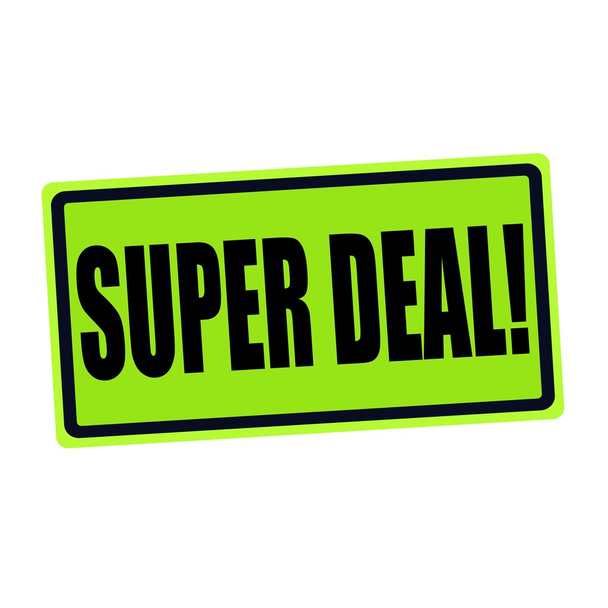 SUPER DEAL black stamp text on green - Photo, Image