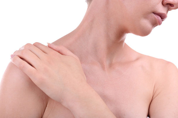 Young woman with shoulder pain close up - Photo, image