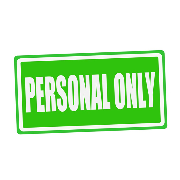 PERSONAL ONLY white stamp text on green - Photo, Image