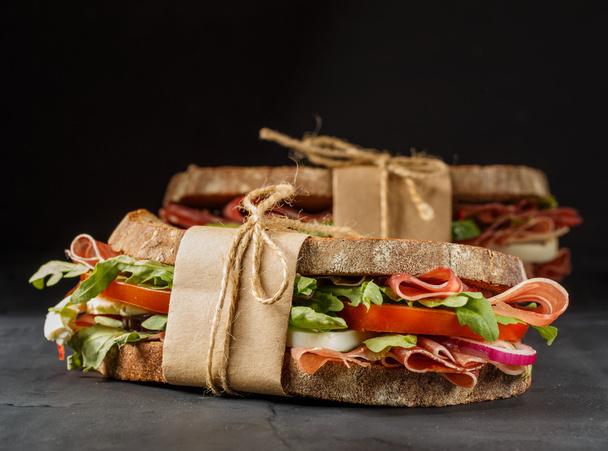 Sandwich with bacon - Fotoğraf, Görsel