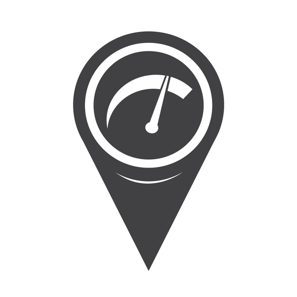 Map Pointer Car Meter Icon - Vector, afbeelding