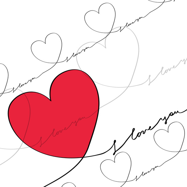 Red heart on white - Вектор,изображение