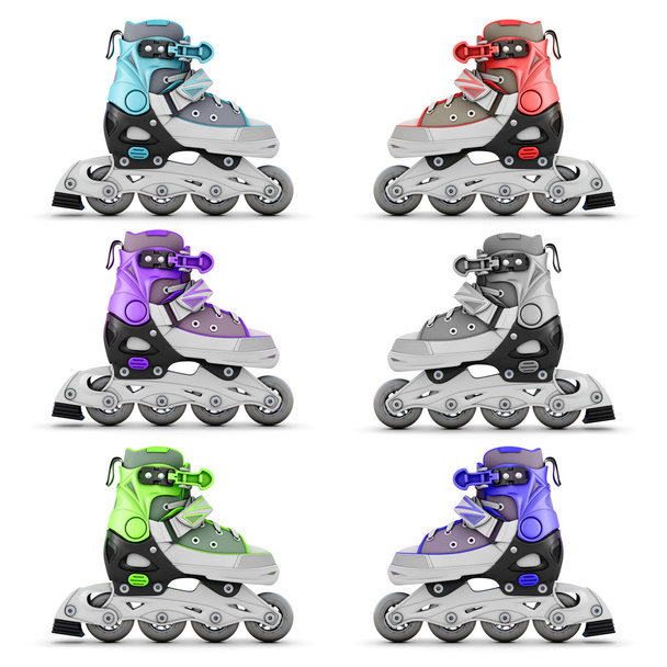 Set of roller skates different color - Fotoğraf, Görsel