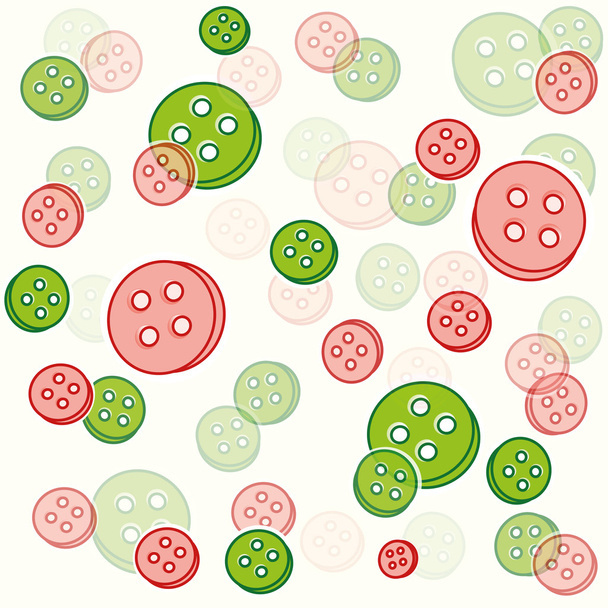 Baby seamless buttons pattern , loch knopfe rot und green - Vector, Image