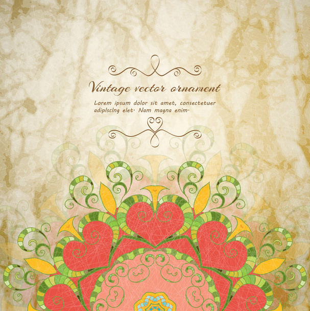 Floral ornamental round lace - Vector, imagen