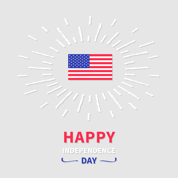 Happy independence day card with flag - Vector, afbeelding