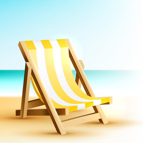 Background with wooden beach chair - Vector, Image