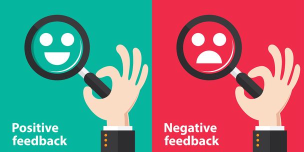Positieve en negatieve feedback - Vector, afbeelding