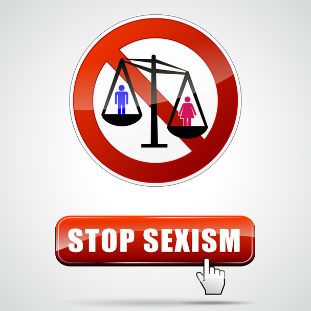 Stoppen van seksisme teken - Vector, afbeelding