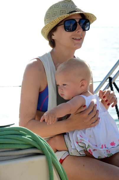 Baby on board. Yachting - Фото, зображення