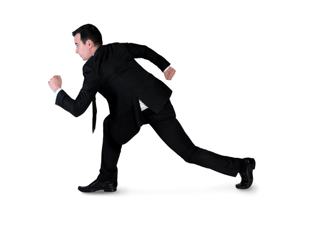 Business man running side - Foto, Imagen
