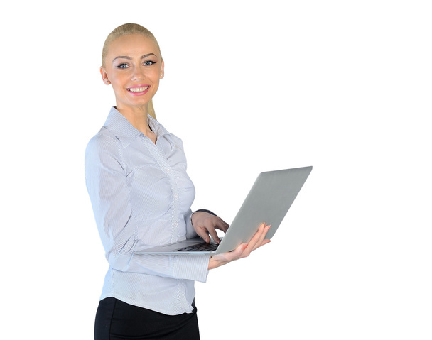 Business woman with laptop - Valokuva, kuva