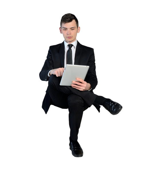Business man with tablet pc - Zdjęcie, obraz