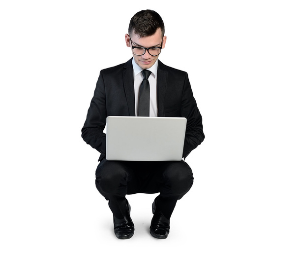 Business man with laptop - Foto, Bild