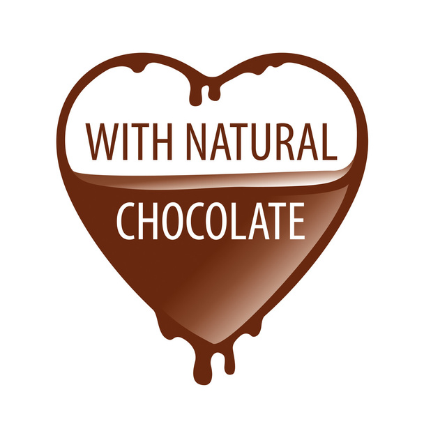 vector logo heart with natural chocolate - Vector, Image