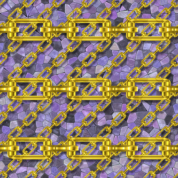 Iron chains with mosaic seamless texture - Photo, Image