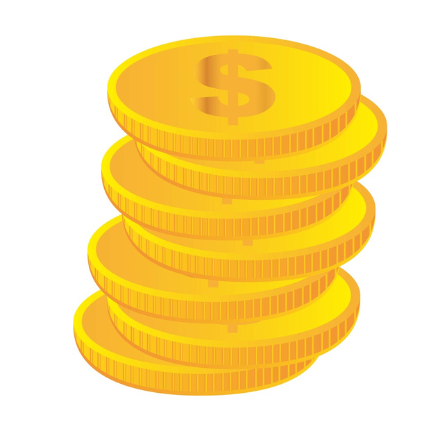 gouden munten - Vector, afbeelding