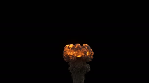 atomic huge explosion isolated on black - Filmati, video