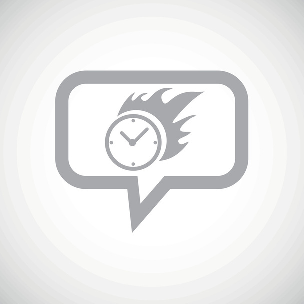 Burning clock grey message icon - Vector, Image