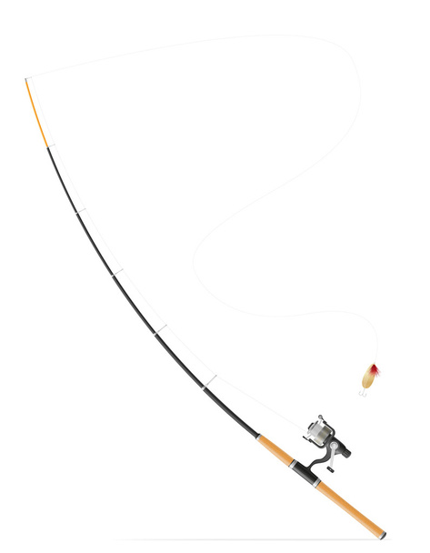 rod spinning for fishing vector illustration - Vetor, Imagem