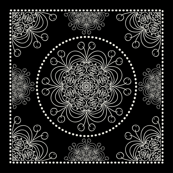 Black Bandana Print - Vector, Image