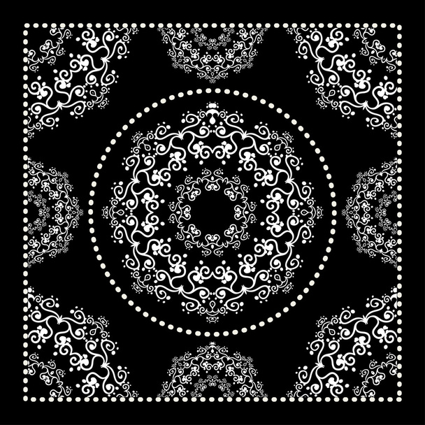 Zwarte Bandana print - Vector, afbeelding