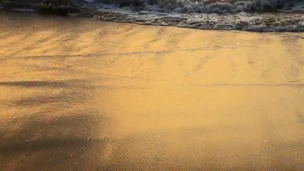 Welle am Strand im Abendland - Filmmaterial, Video