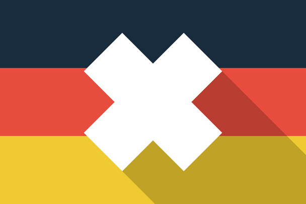 Germany  long shadow flag with an irritating substance sign - Vector, Image