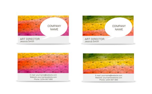 Business travel card on watercolor background.Vector - Vektor, kép