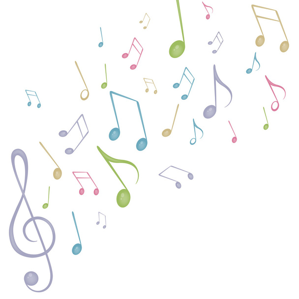 Colorful music notes - Vector, afbeelding