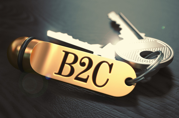 B2C - Lot de clés avec texte sur porte-clés doré
. - Photo, image